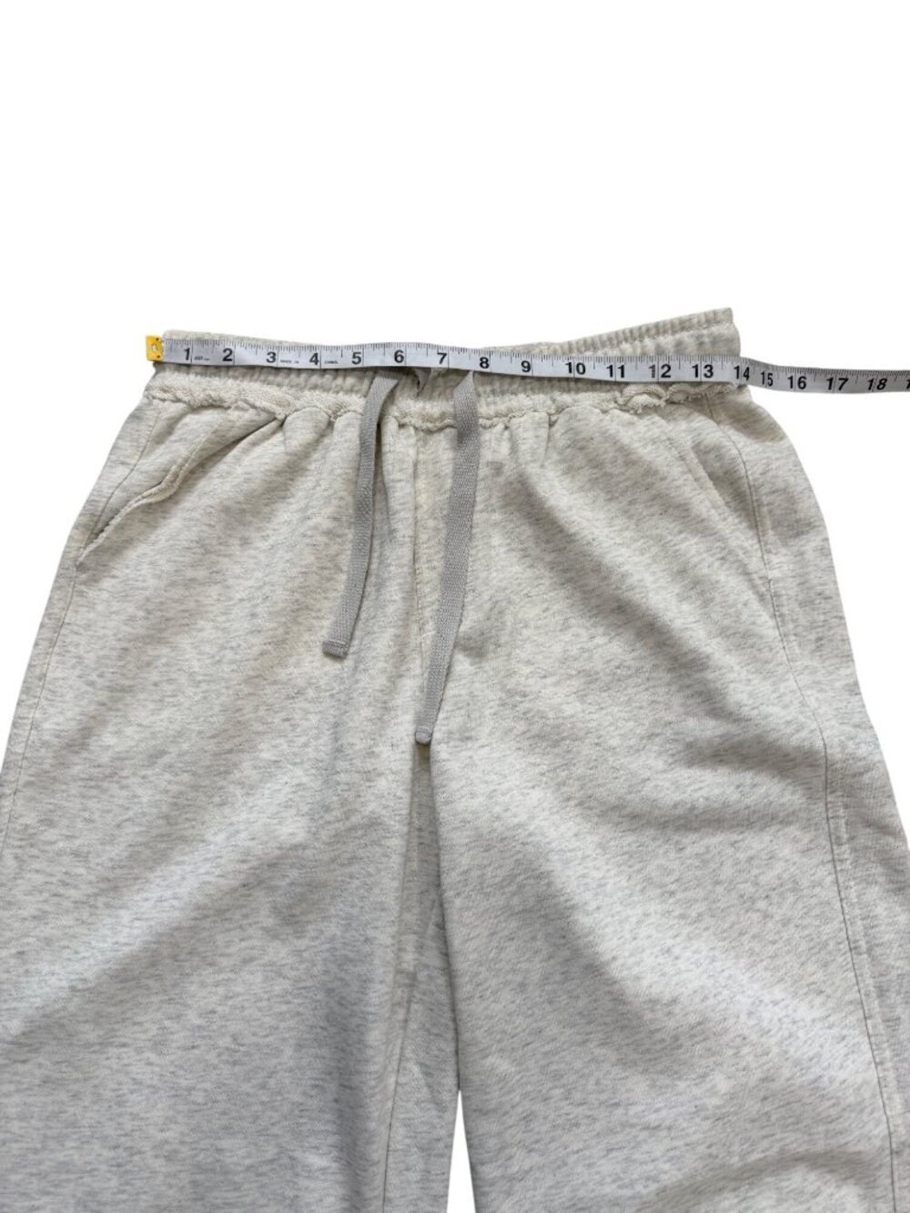 Mersea Women Size S Sweatpants Wide-Leg Cropped Lounge Pant Heather Beige Gray - Picture 4 of 7
